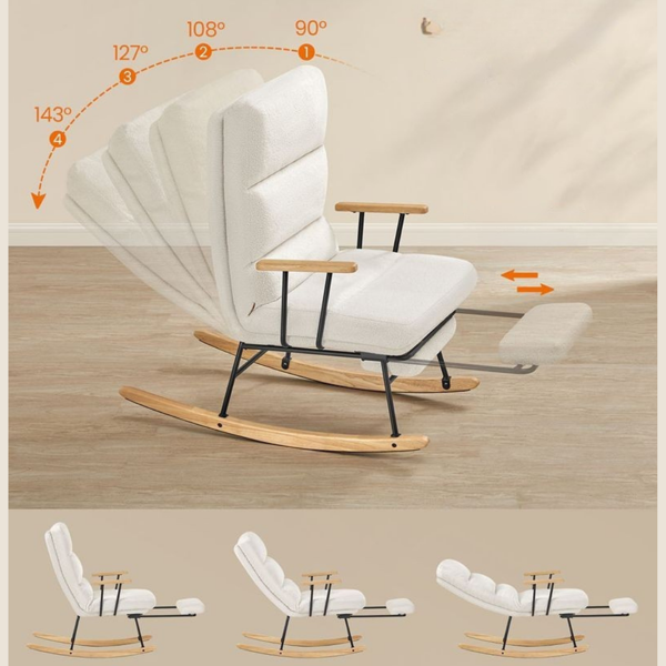 Hojdacie kreslo krémové