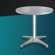 Výškovo nastaviteľný hliníkový barový stôl NERO, Ø60cm, strieborná