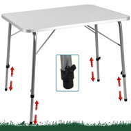 Kempingový stôl  FOKA sklápací, 80x54x50-69cm, biela