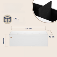 Taburet s úložným priestorom BELLA, 115x40x40cm, biela