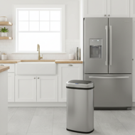 Senzorový odpadkový kôš DEUS, 58 litrov, strieborná