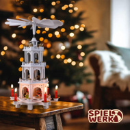 Vianočná pyramída MERRY, 60x20x20cm, biela