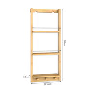 Závesná polička do kúpeľne BAMBOO. 28,5x10x70cm, 3 police, hnedá