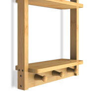 Závesná polička do kúpeľne BAMBOO. 28,5x10x70cm, 3 police, hnedá