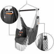 Závesné kreslo MANDY 170x100x150 cm, tmavosivé