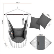 Závesné kreslo MANDY 170x100x150 cm, tmavosivé