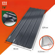 Trapézový plech ARON, súprava 12 ks, 129×46cm, antracitová