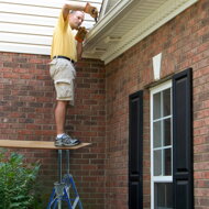 Teleskopické lešenárske kozy DANNY, sada 2 ks, max. 200 kg, 60 x 56 x 81-130cm, strieborná/modrá