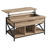 Výškovo nastaviteľný konferenčný stolík LUBOR, 60x100x(48-62)cm, camel hnedá/čierna