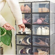 Organizér na topánky MARI, 18boxov, čierna/priesvitná