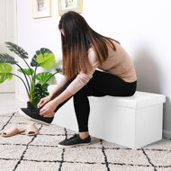 Taburet s úložným priestorom BELLA, 115x40x40cm, biela