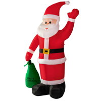 Nafukovací Dedo Mráz osvetlený, 180 cm, červená