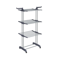 Sušiak na bielizeň ELTON so 4 úrovňami na kolieskach, 76x172x50cm, šedá