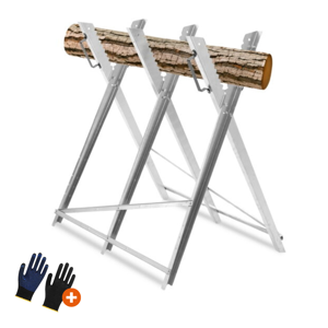 Koza na pílenie dreva ALBERT, 83 x 81 x 88 cm, strieborná