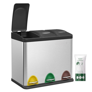 Kôš na separovanie odpadu SORT 24l (3x8l), strieborná