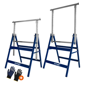 Teleskopické lešenárske kozy DANNY, sada 2 ks, max. 200 kg, 60 x 56 x 81-130cm, strieborná/modrá