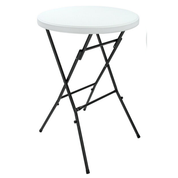 Plastový párty stôl LYDA, Ø72x110cm, biela