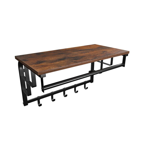 Vešiak na stenu HENRY, 66x30x27cm, čierna/hnedá