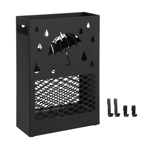 Kovový stojan na dáždniky RAIN, 28x12x41cm, čierna